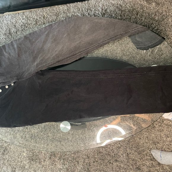 Fashion Nova Crossover Two Tone Straight Leg Jeans - Black Size 9 - Picture 2 of 2